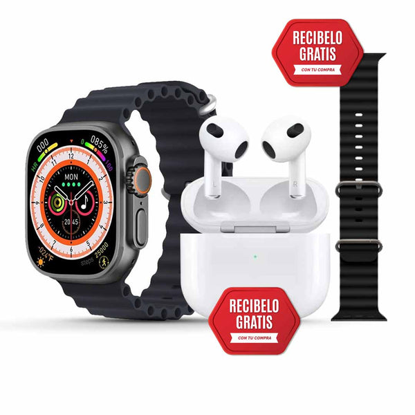 SmartWatch 9 ULTRA 2™ unisex + AirPods Pro 2ª Gen + 10 correas